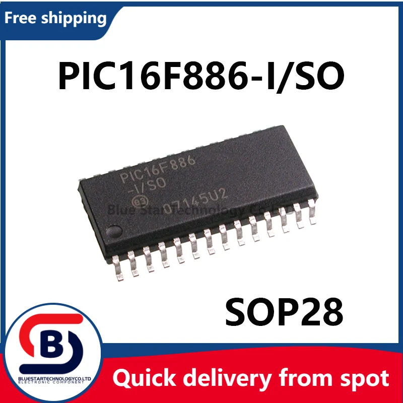 

Free Shipping 10-50pcs/lots PIC16F886-I/SO PIC16F886 16F886 SOP28 Quick delivery from spot