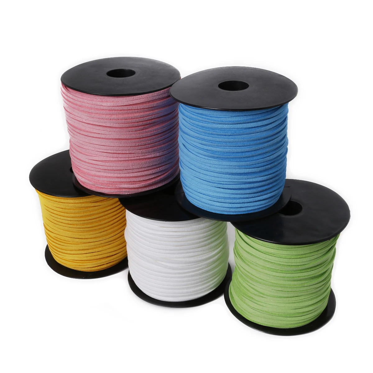 100 Yards 3mm schwarz weiß Flache Faux Wildleder Koreanische Samt Lederband String Seil Gewinde Schmuck Finden für Choker halskette DIY – Detail 4