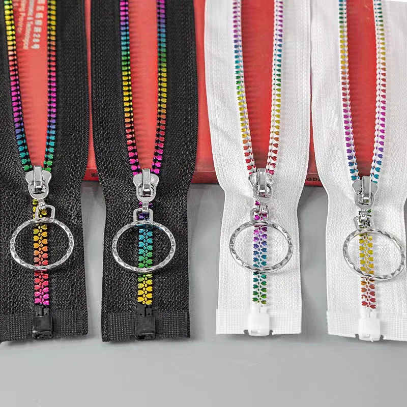 

1/5PCS 5# Resin Zippers 15-60cm Close&Open-end Zipper Colorful Heart Shape Tooth Zippers for Jacket Coat DIY Sewing Accessories