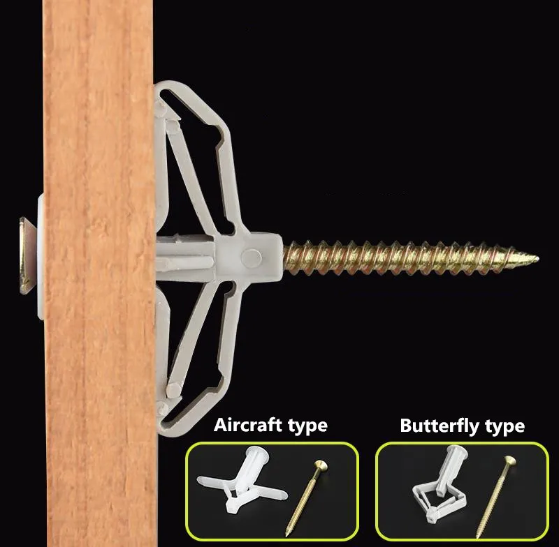 Expansão Drywall Anchor Kit com Parafusos, parede
