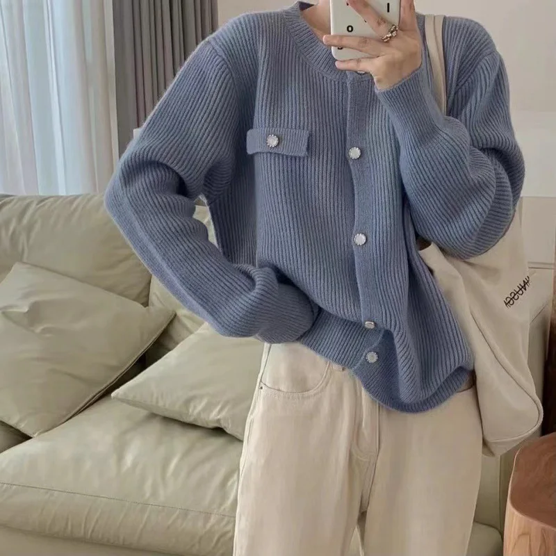 

C5593 Autumn Winter Sweater For Women Long Sleeve Cardigan Outerwear Tops Lady Knitwear Sweaters Coat