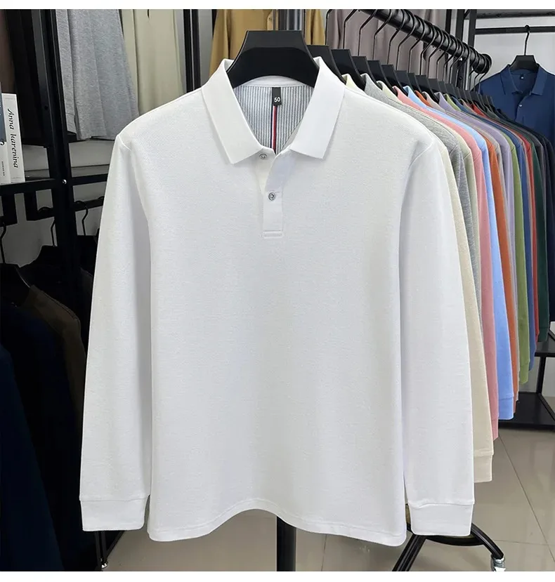 Men’s pure color polo shirt for relaxed smart casual wear