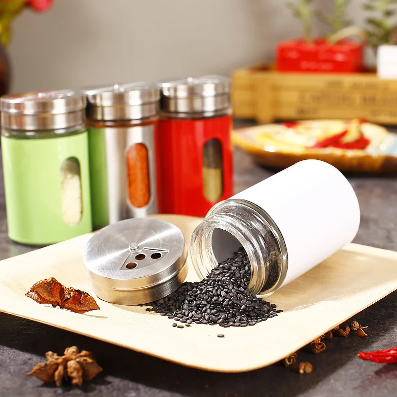 New Stainless Steel Seasoning Bottle Peppercorn Seasoning Bottle Outdoor Barbecue Tools Porous Rotating Lid Seasoning Bottle