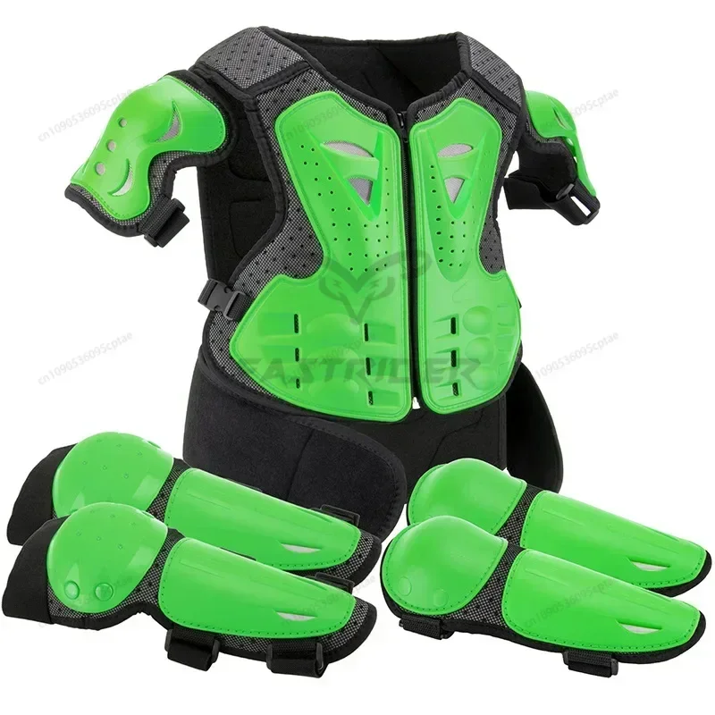 Kids 4-13 Years Anti-Impact Full Body Armor Motocross Off-Road Protective Vest Suit with Knee & Elbow Guards for Boys and Girls