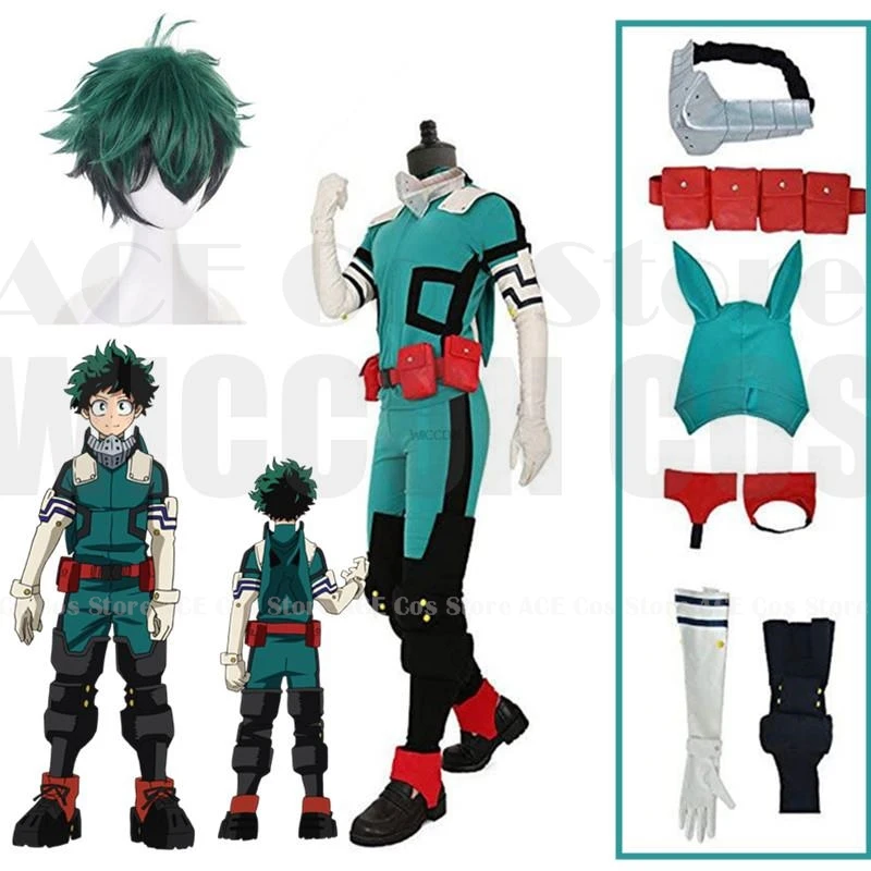 

Anime Hero Cosplay Midoriya Cosplay Izuku Deku Battle Academia Costume Unisex Costume Set Wig Hair Anime Clothes XXXL
