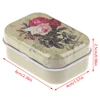 Mini Flower Tin Trinket Jewelry Coin Box Tinplate Storage Case Small Rectangular 6