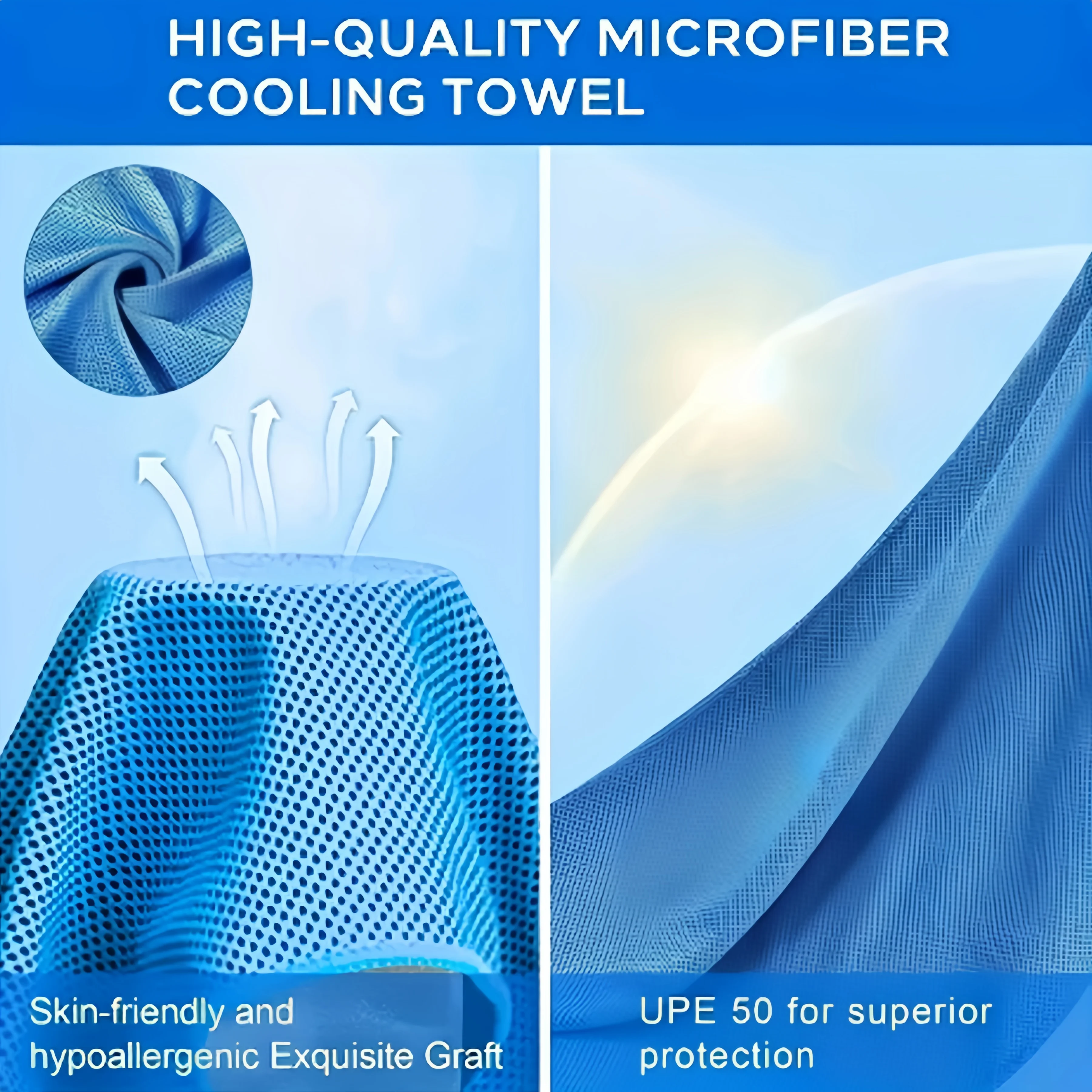 1-pcs Cooling Hoodie Towel, Neck and Face Cooling Towel, Quick Drying and Sweat Absorbent Exercise Workout Camping Cycling 3