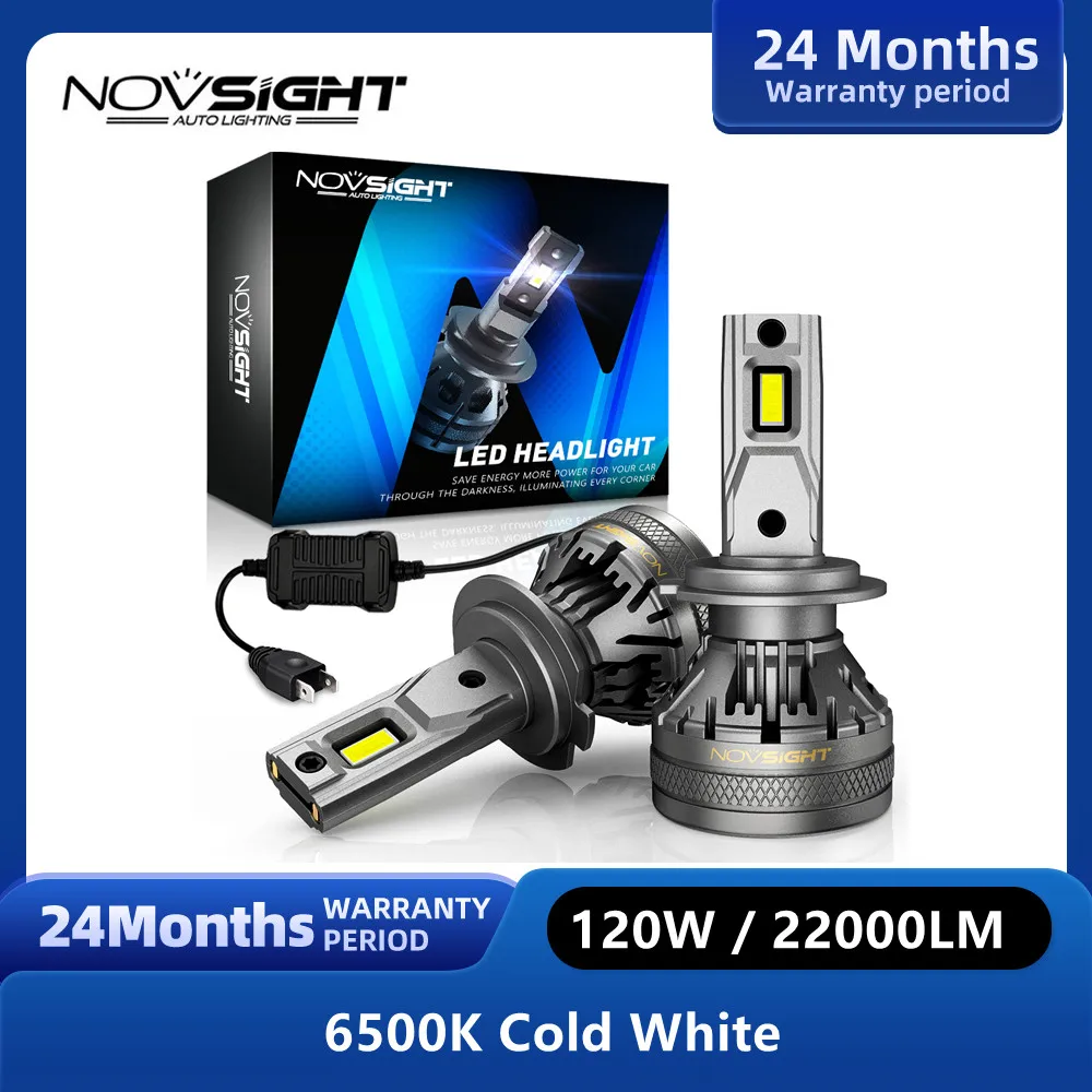 Novsight H4 LED Headlight For Car H7 LED H1 H11 H13 9005 HB3 9006 HB4 6500K 22000LM 120W 12V LED Auto Headlamp Fog Light Bulbs
