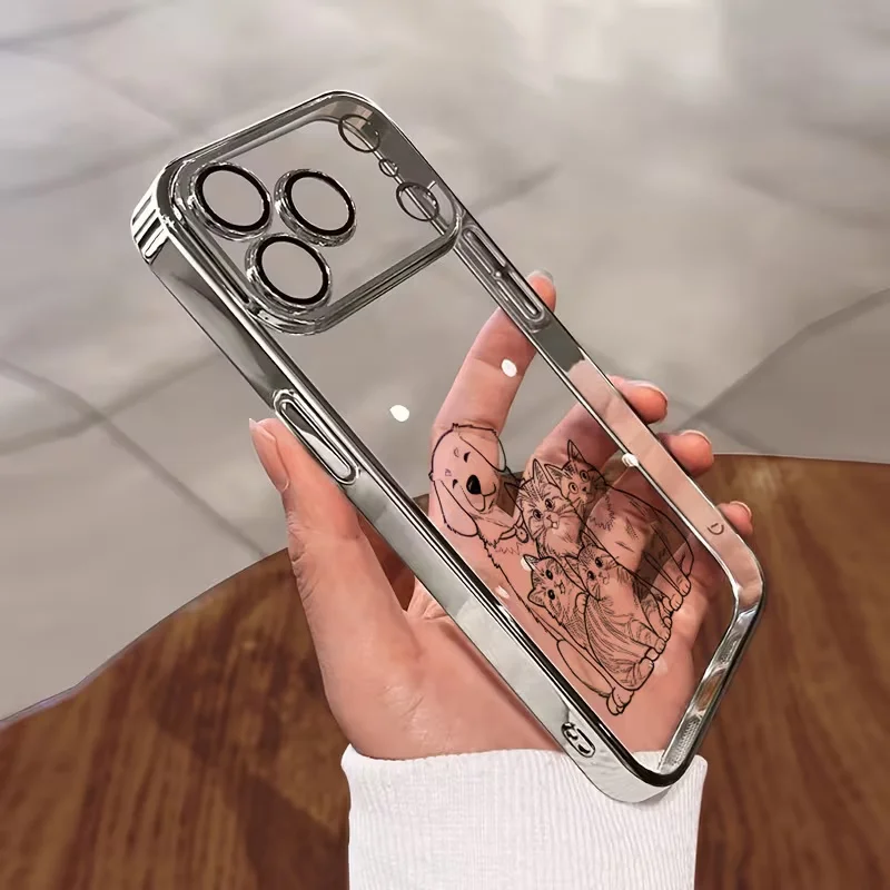 Personalized Customized Photo Sketch Lines Personalized Plating Transparent TPU Case thumbnail 1