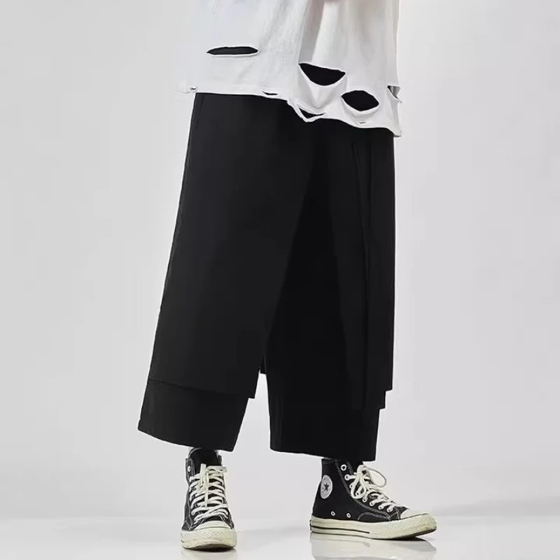 Cargo Pants Men Japanese Style Wide Leg Baggy Draping Work Out Trousers Stylish Streetwear Comfortable Chic Breathable Jogging 4