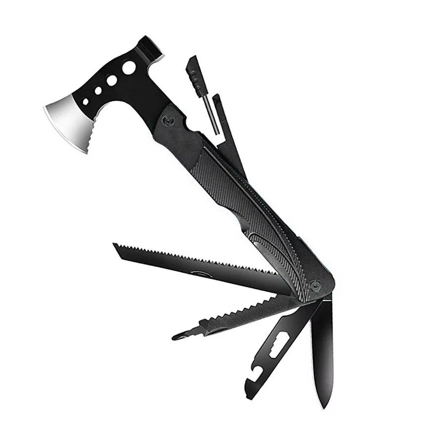 

Multitool Camping Accessories Gifts for Men Dad, 18 in 1 Survival Compact Hatchet Multi Tools with Knife Axe Hammer Saw