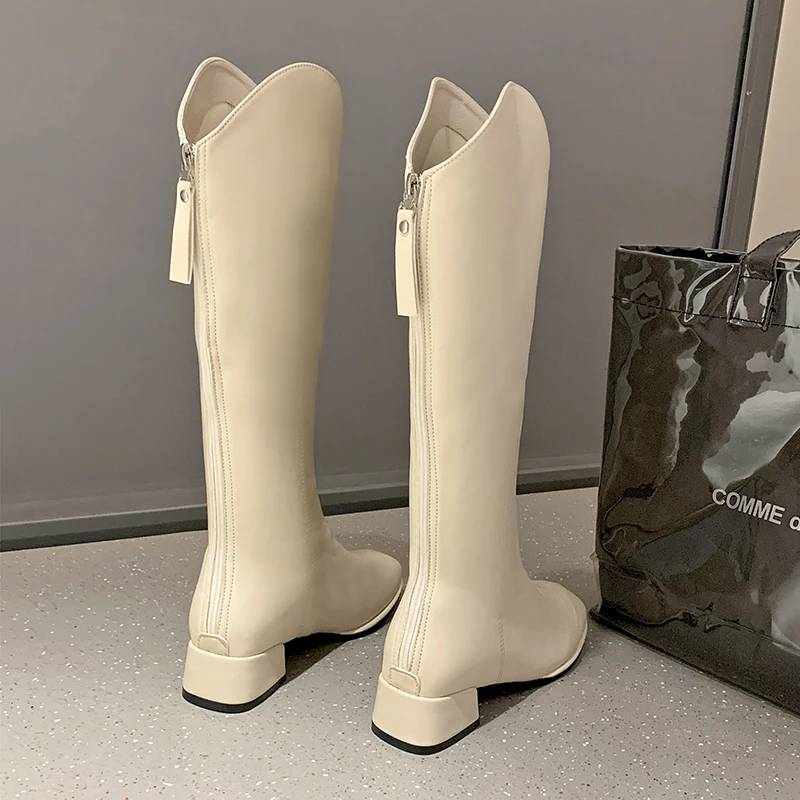 2022 New Fashion Knee High Boots Women's Winter Thick Heel Stretc Long Slip On Autumn Shoes Woman  Length large size 34-43