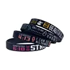 1PC/4PCS Christian Bible Verse Silicone Wristband 139:14 33:3 4:13 6:10 Inspirational Rubber Bracelet Black 1