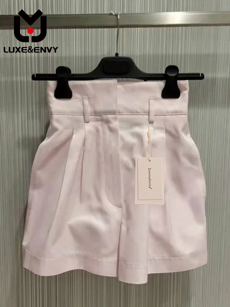 

2023 Summer New Pink Wide Leg Loose Versatile High Waist Pleated Casual Pants Women