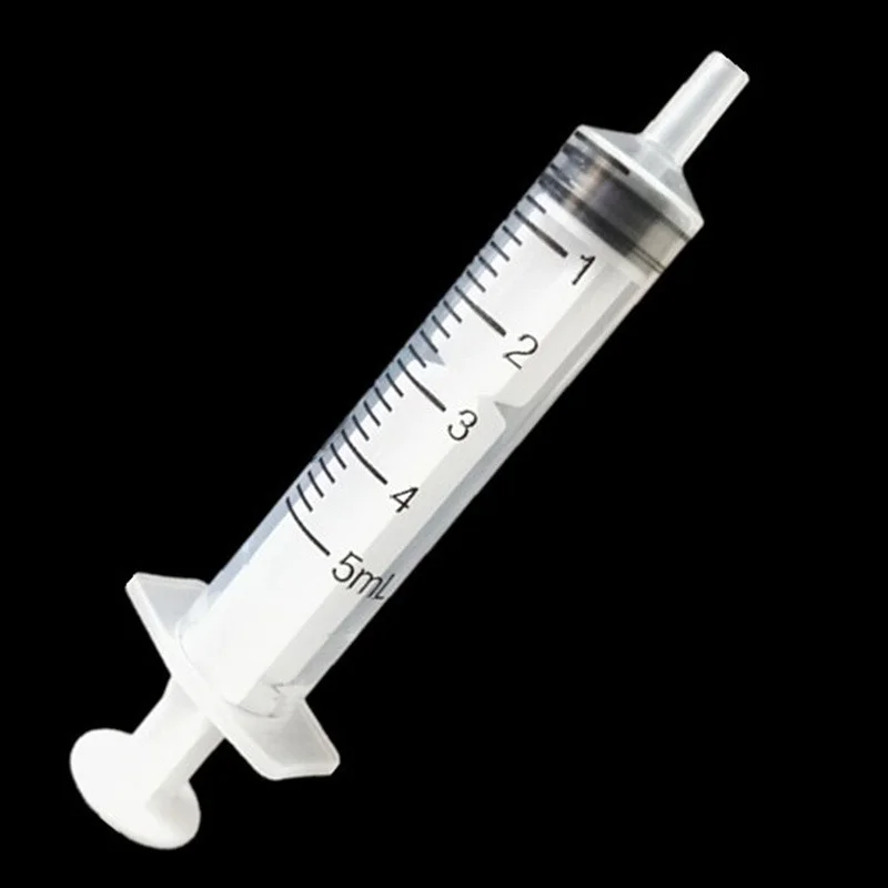 Disposable Plastic Syringe 10x Disposable Plastic 5ml Injector Syringe No Needle for Lab Nutrient Measuring Small Pet Food Feeder