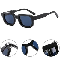 SO & EI mode lunettes de soleil carrées femmes nuances UV400 Vintage bleu thé Punk hommes lunettes de soleil 6