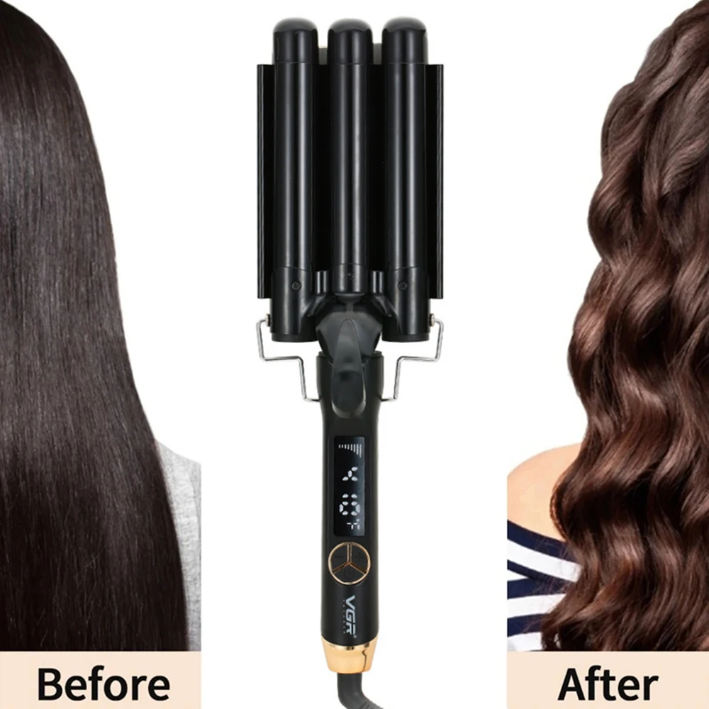 VGR Professional Hair Tools Curling Iron Ceramic Triple Barrel Hair Styler Hair Lectric Curlers Electric Curling