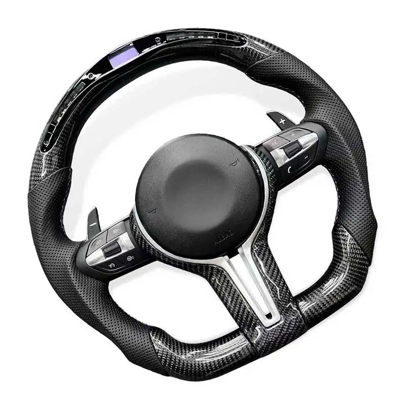 자동차 스티어링 휠, 맞춤형 LED 탄소 섬유 스티어링 휠 어셈블리, BMW F10 F11 F30 F31 F34 F32 F33 F36 F22 F23 E90 M3 M6 에 적합