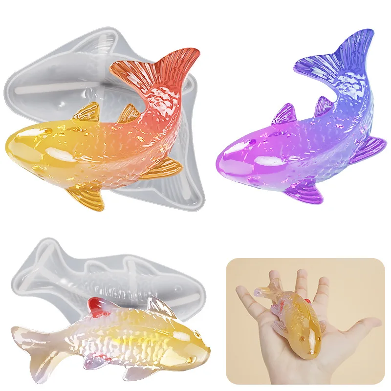 

3D Goldfish Carps Silicone Mold DIY Koi Fish Epoxy Resin Pendant Charms Jewelry Making Clay Plaster Crafts Mould