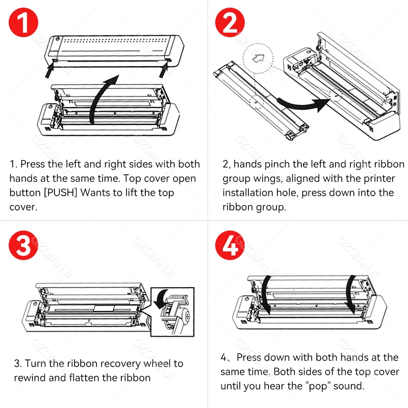 HPRT A4 Printer Ribbon Thermal Transfer Ribbon Print Normal A40 Paper 2 Rolls/Box For MT800 - 6