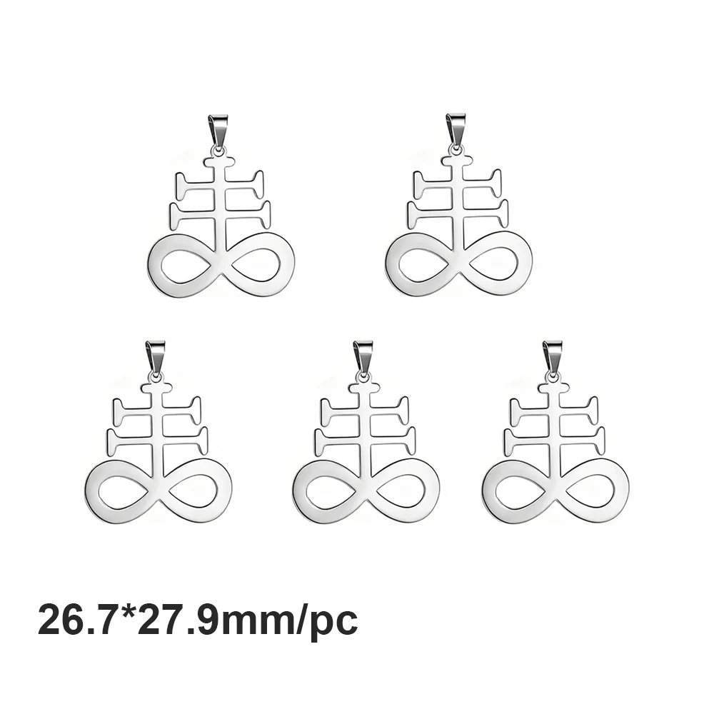 Leviathan Cross Sigil Pendant Set - Gothic Stainless Steel Amulet Jewelry Collection