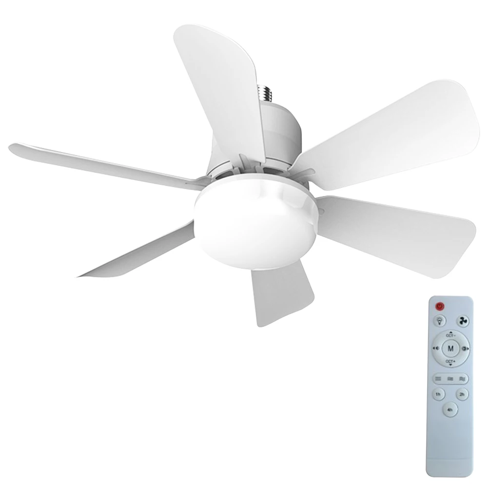 Modern White Ceiling Fan with LED Light and Remote Control