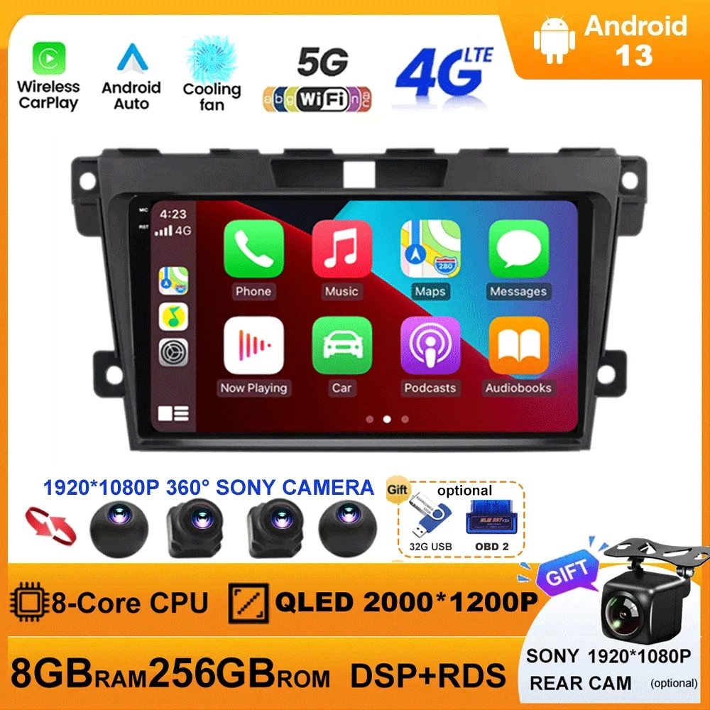 

Android 13 For Mazda CX7 CX-7 CX 7 ER 2009 - 2012 Car Radio Multimedia Video Player GPS Navigation stereo Carplay Auto WIFI 4G