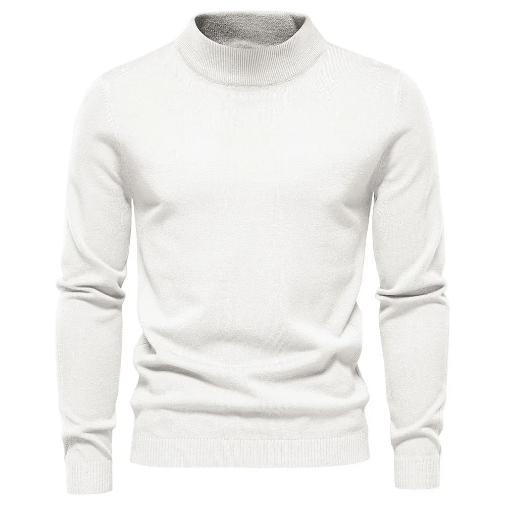 

6XL Autumn New Mens White Pullover Sweater Y2k Fashion Casual Solid Color Thick Wool Knitted Man Streetwear Knitwear Pull Homme