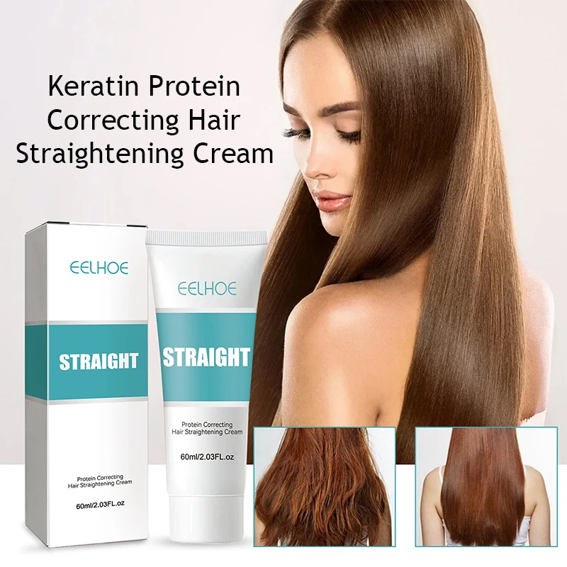 

60 ml Keratin Protein Correcting Hair Straightening Cream Smooth Anti-Frizz Straight Hair Styling Tool Hair Care Salon Supplies