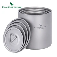 Boundless Voyage Titanium Double Walled Cups with Lid Stackable Metal Tea Coffee Drinking Mug Outdoor Portable Drinkware 1