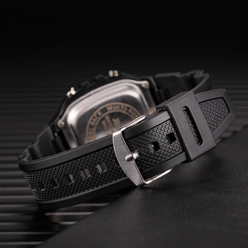 Men's Fashion Sports LED Waterproof Digital Wristwatch with Silicone Band