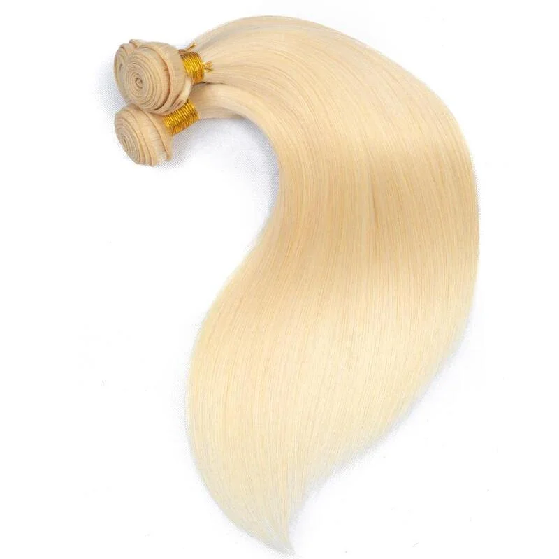 #613 Blonde Human Straight Hair Bundles Honey Blonde Bundles Brazilian Hair Weave Human Remy Hair Extension Double Weft 2