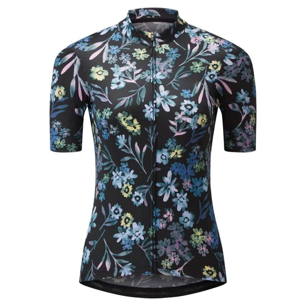 Women's Cycling Clothes Summer Flower Pattern Short Sleeve Cycling Jerseys Maillot Ropa Ciclismo Road Bike Riding Shirts