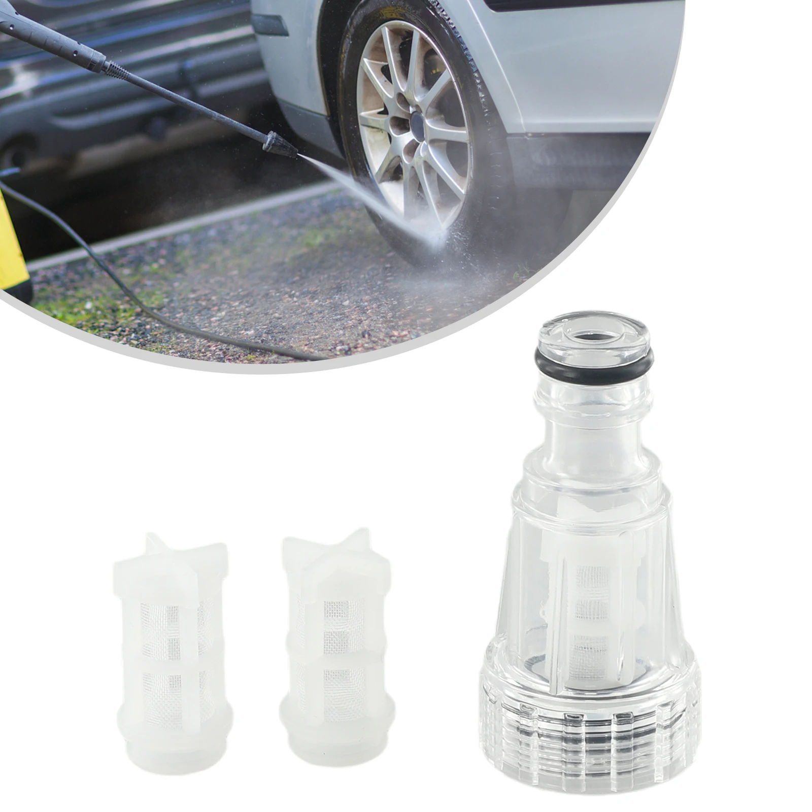 Car Washing Water Filter 1pcs High Pressure Connection Filter + 2pcs Nets Car Washing Machine Water Filter Connection For Karcher K2-K7 Series Washers