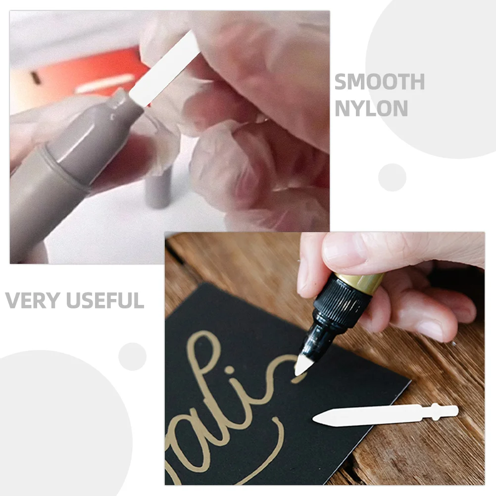 50 Pcs Oil Pen Tip Paint Supplies Marker Nibs 07mm Pens Blue Written for Nylon Portable Points Replacements Student Black