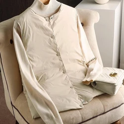 SEDUTMO Winter Ultra Light Thin Duck Down Vest Women Vintage Short Waistcoat Autumn Slim Puffer Jacket Parkas ED2045