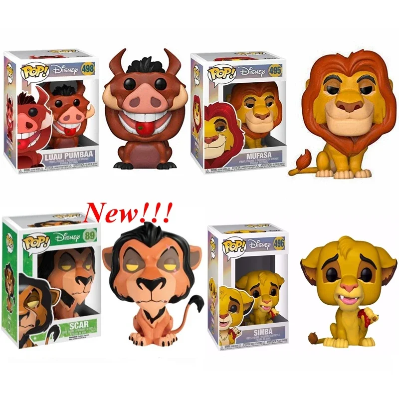 Funko Pop Lion King The Lion King Scar #89 Lion #3 Mufasa #495 Pumbaa #498 Simba #496 Figure Model Toys For Children Gift
