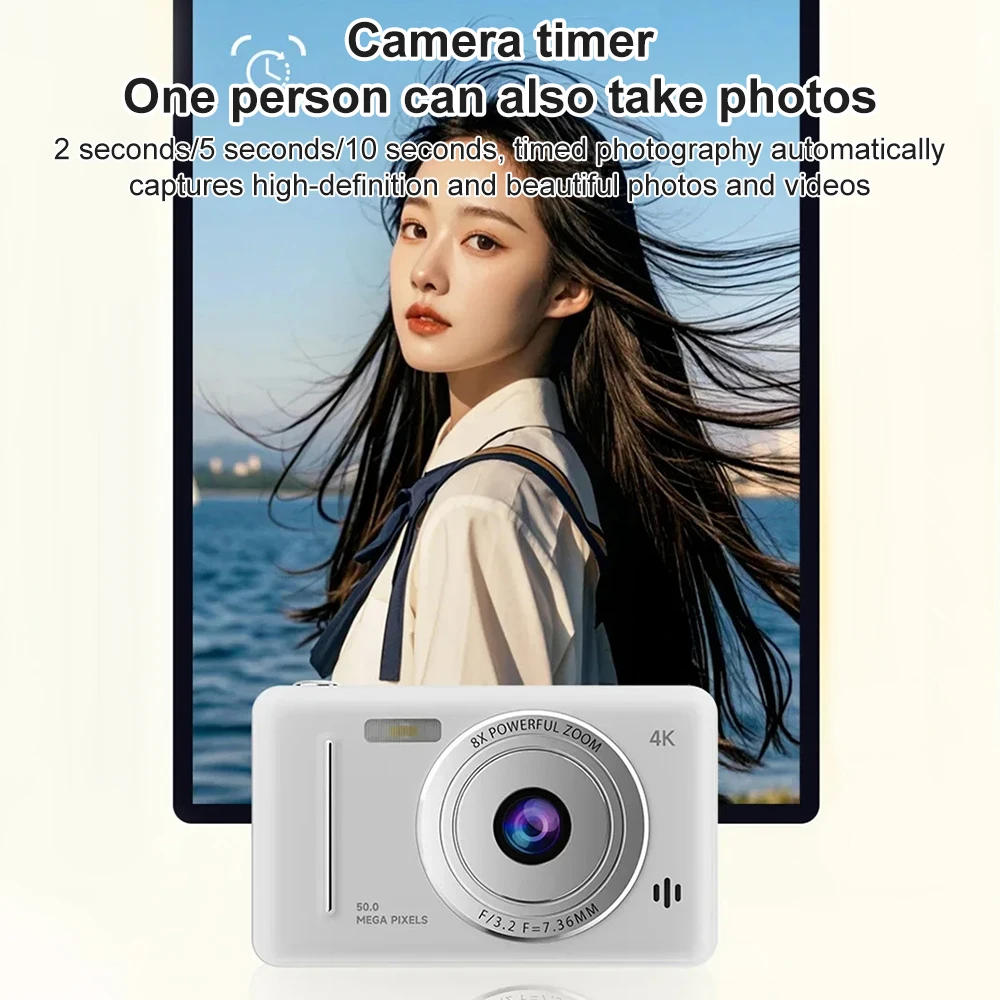 4K Digital Camera Retro CCD Portable Card Camera Entry-level Dual Flash 50 Million Pixels Auto Focus Clear digital camera