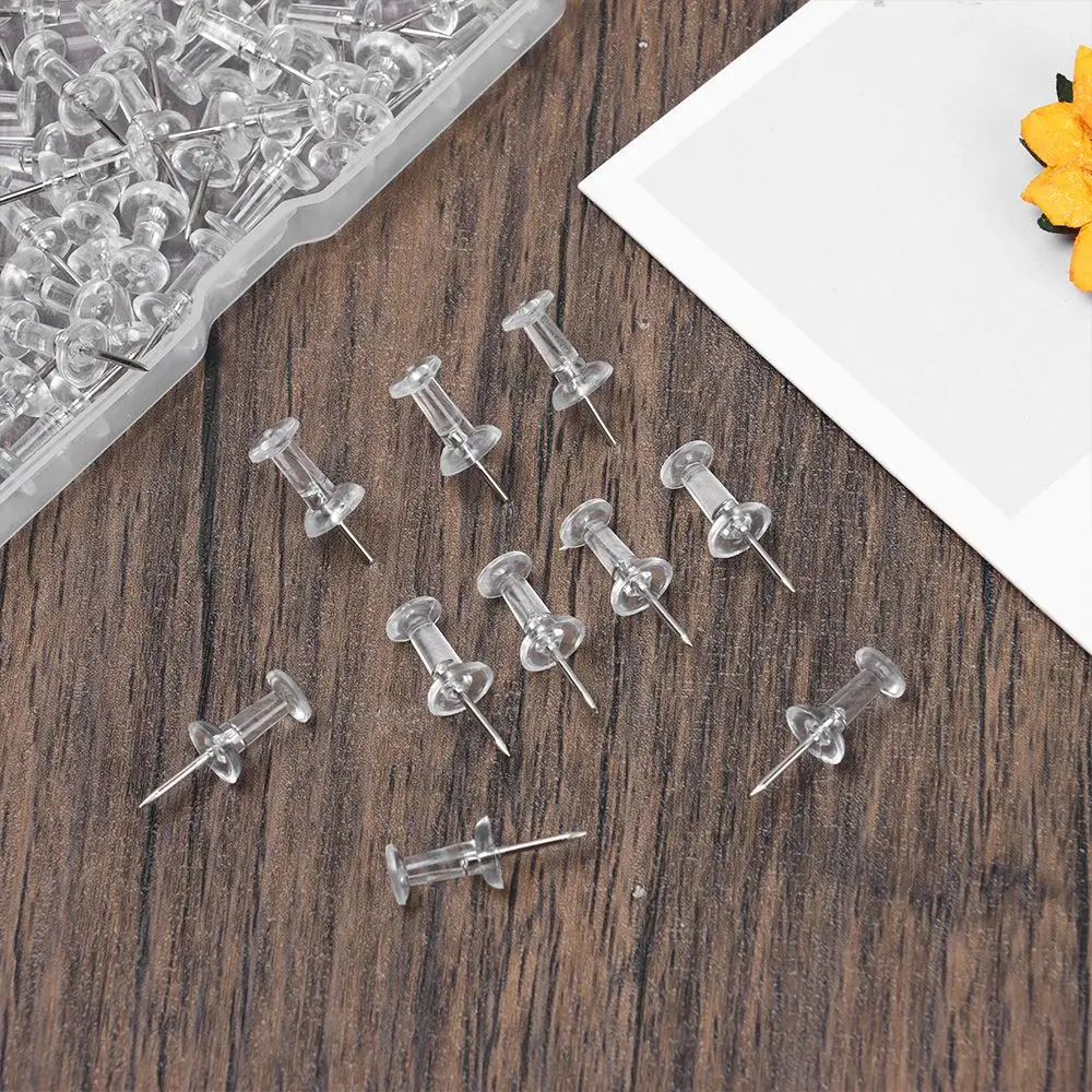 Push Pins 100 Pcs Plastic Tacks Drawing Pins Stationery Buttons Office School Supplies