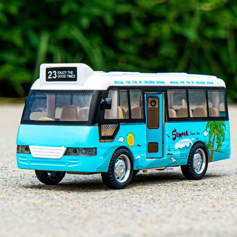 Jouet Bus Scolaire En Alliage – Mini Voiture Durable 14cm Pour Enfants, Décoration De Gâteau