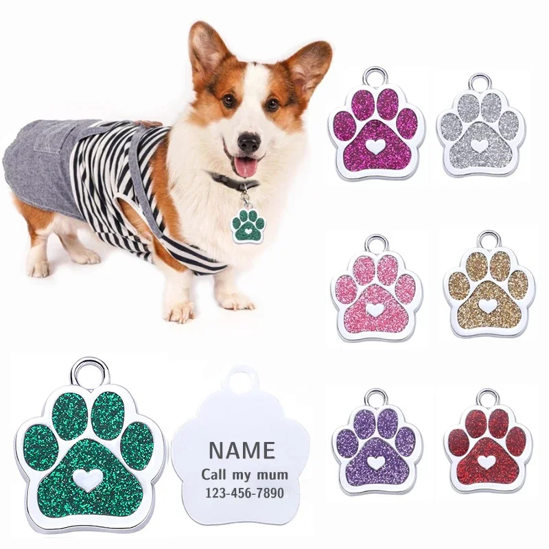 Pet id tags Love Claw Pet Dog Tag Personalized Free Engraving Cat Puppy Name ID Tags Anti-Lost Keychain Dog Chain Accessories