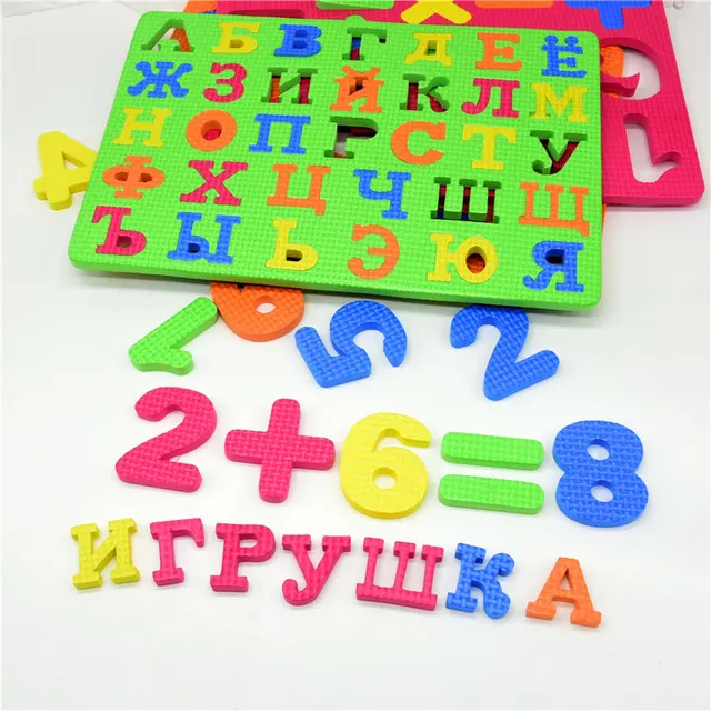 EVA Puzzle Mats 33 pcs Russian Letters and numbers & Math Symbols baby foam play mat educational toys for kids 1