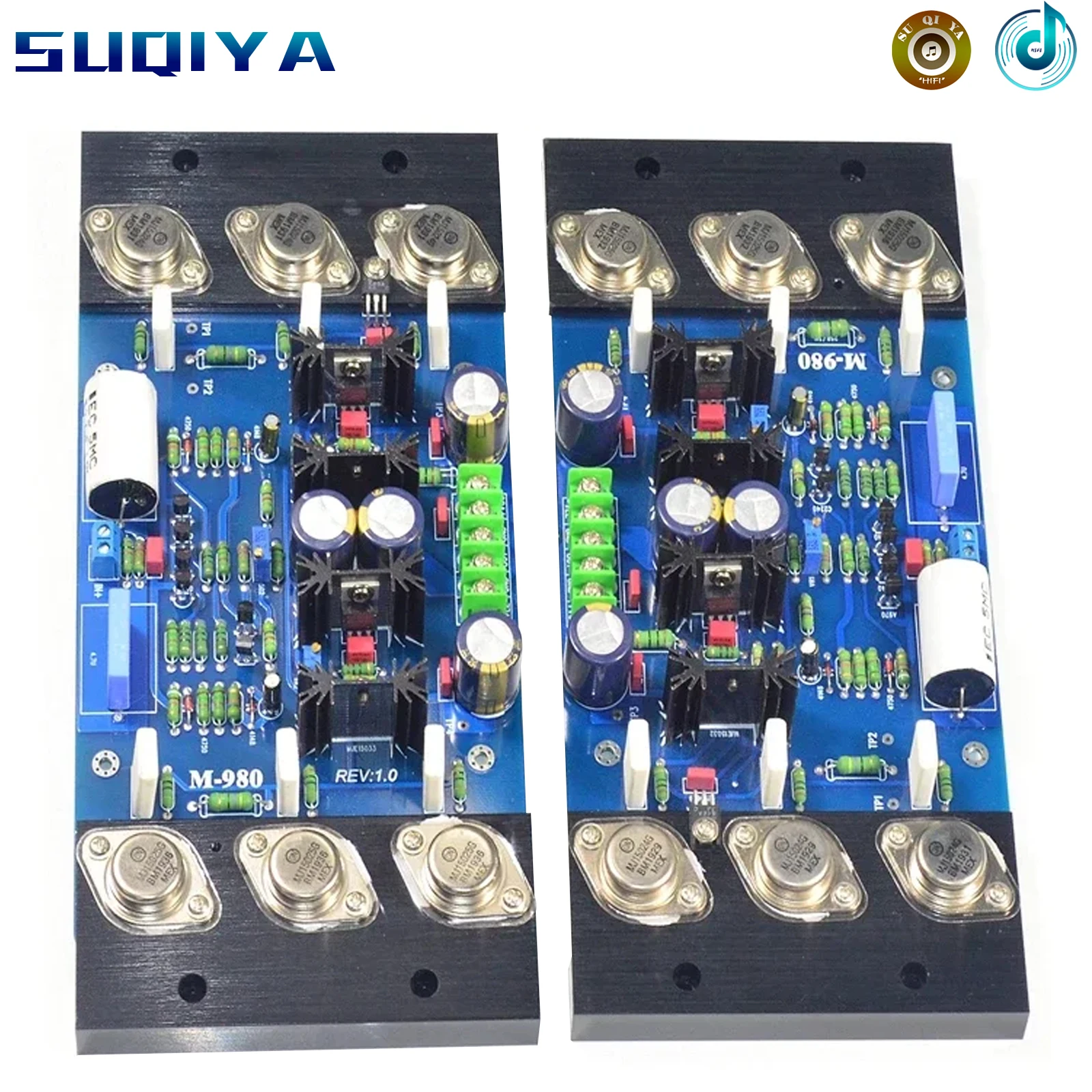 

M980 300W * 2 Emas Disegel 12 Tabung MJ15024 MJ15025 Kelas AB HiFi Demam Audio Papan Amplifier Murni Pasca AMP Papan