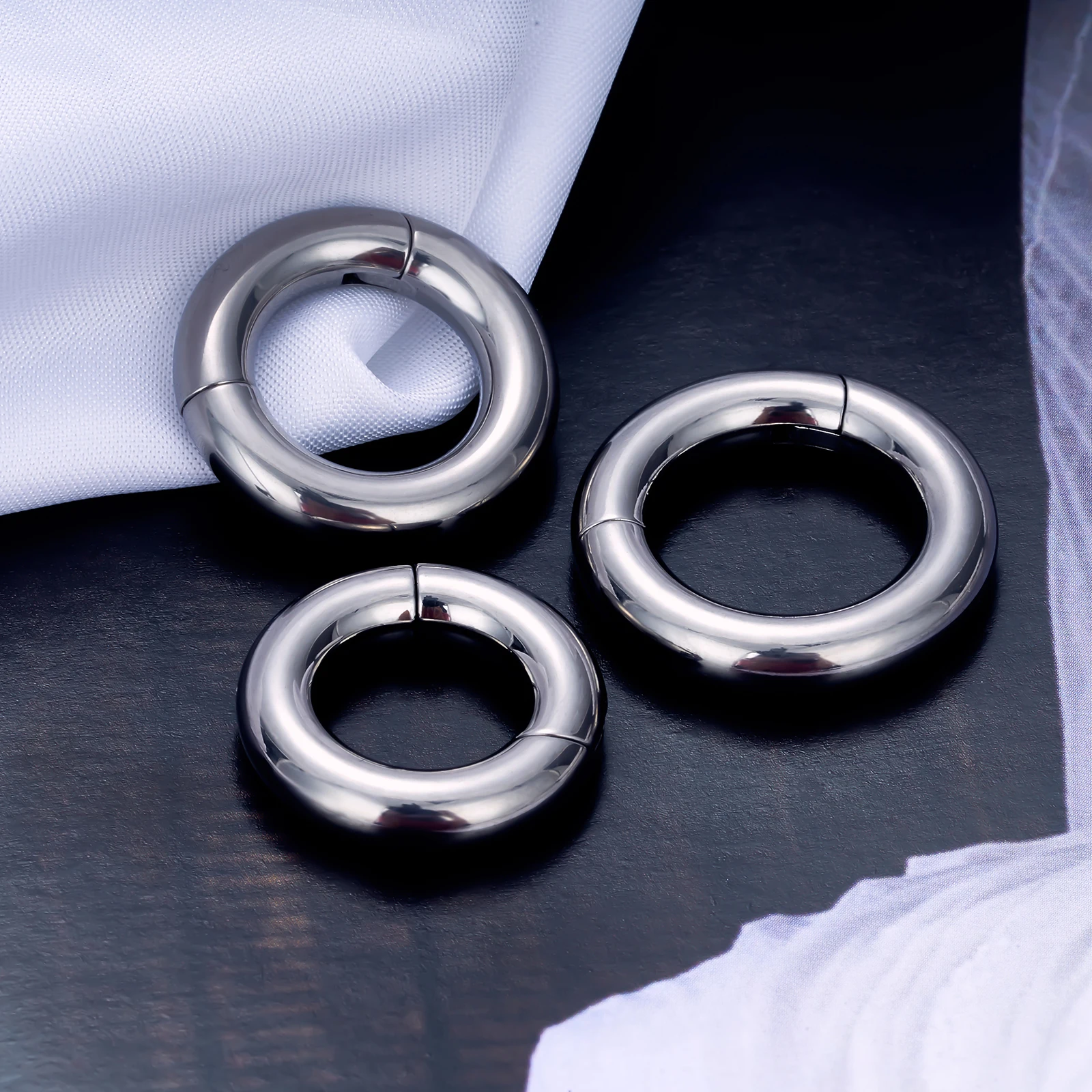 G23 Tanio Piercing Orecchino A Cerchio Catena Pendente Segmento Anello Setto Clicker Orecchio Cartilagine Elica Trago Lobo Naso Gioielli Per Il Corpo - Foto 2