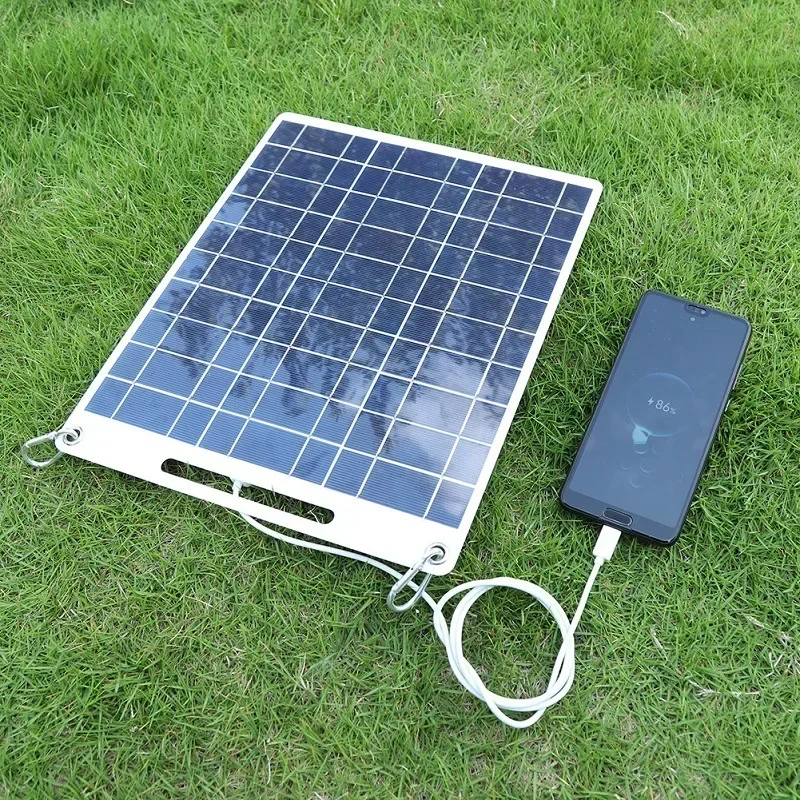 5V แผงพลังงานแสงอาทิตย์กันน้ําแบบพกพา Dual USB Charger กลางแจ้ง Camping Solar Power Bank แบตเตอรี่แผ่นชาร์จ 1