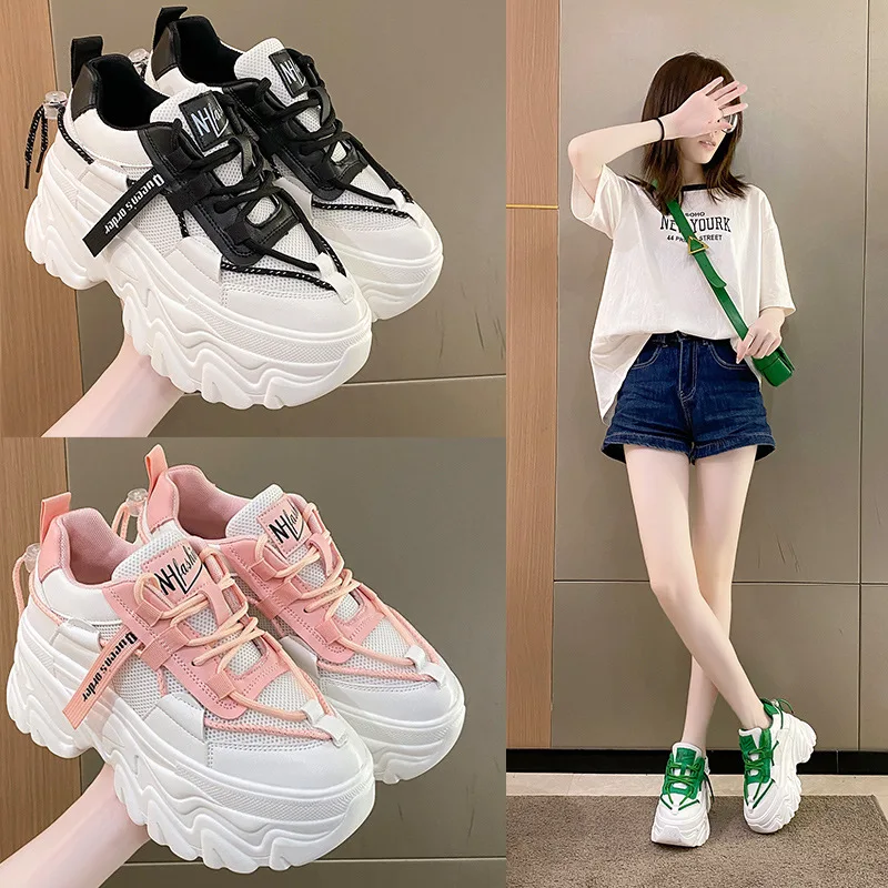 Women's Red Casual Female Sneakers Comfortable Platform Wedges Trainers  Trend Chunky Color Matching Buffalo Shoes Running shoes - AliExpress