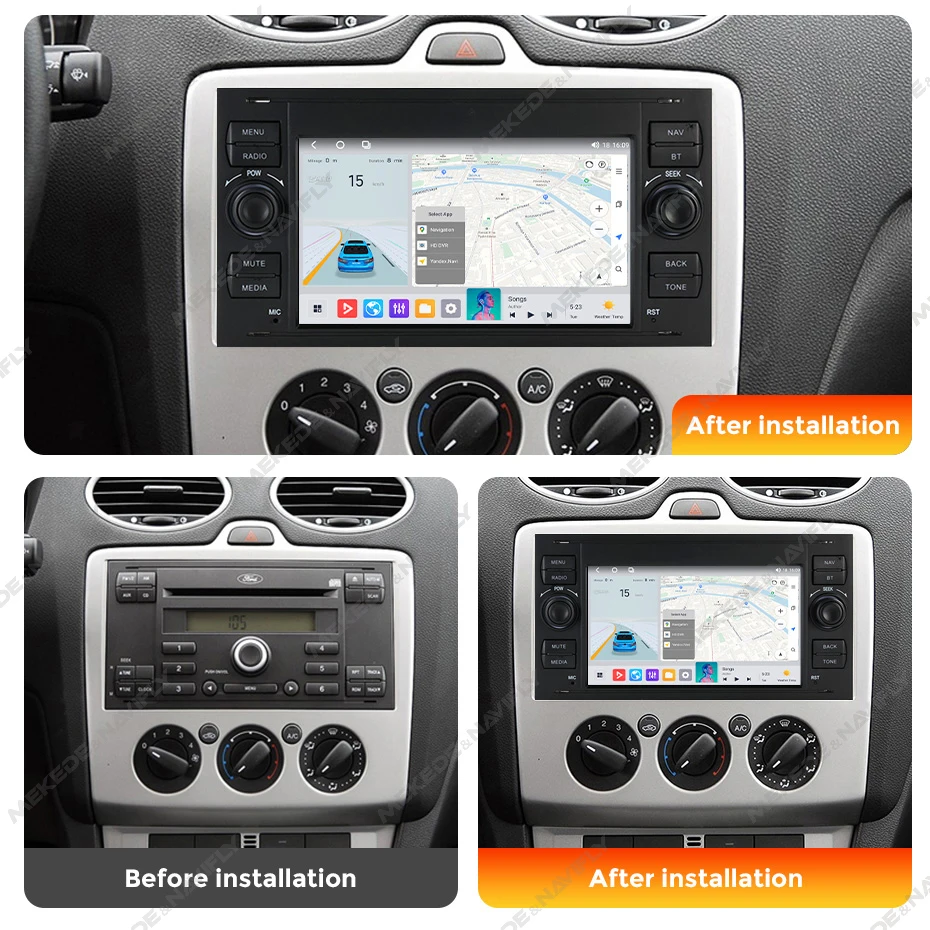 EU Shop Auto Radio Intelligente Stereo Multimedia 4G GPS Navigation CarPlay Auto Für Ford Focus Mondeo S/C-MAX fiesta Fusion Kuga – Detail 4