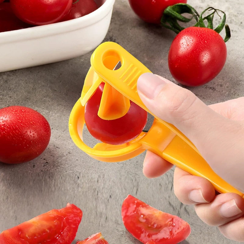 Tomato Slicer Cutter Grape Cherry Cutter Tools Fruit Splitter Small Tomatoes Manual Cut Gadget Fruit Tools Kitchen Accessories