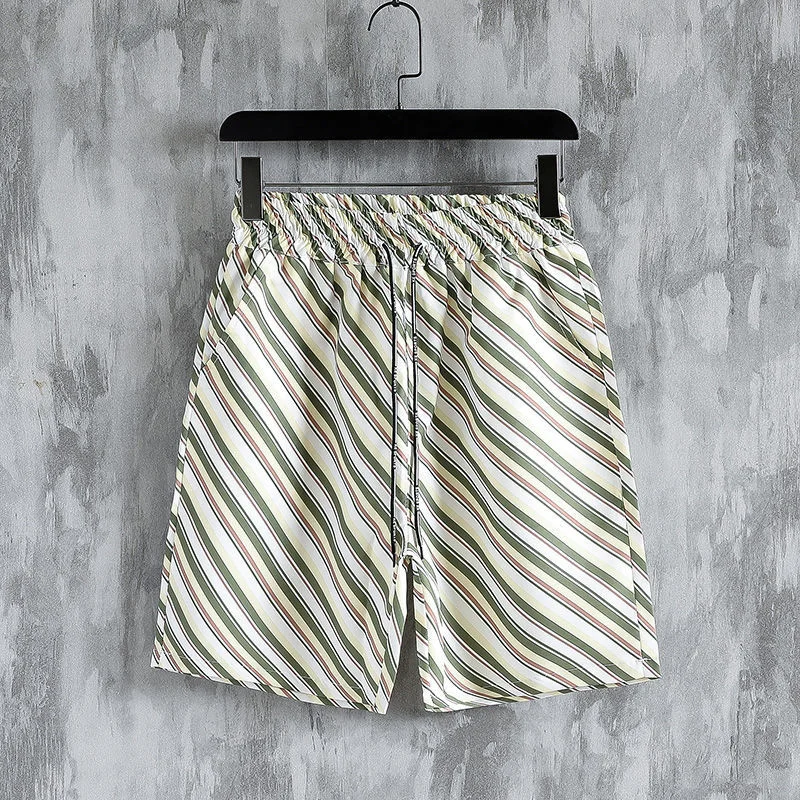 

Striped Beach Clothes Men 2 Piece Set Fashion Clothing Hawaiian Shirt s Short Casual Summer Breathe Shorts