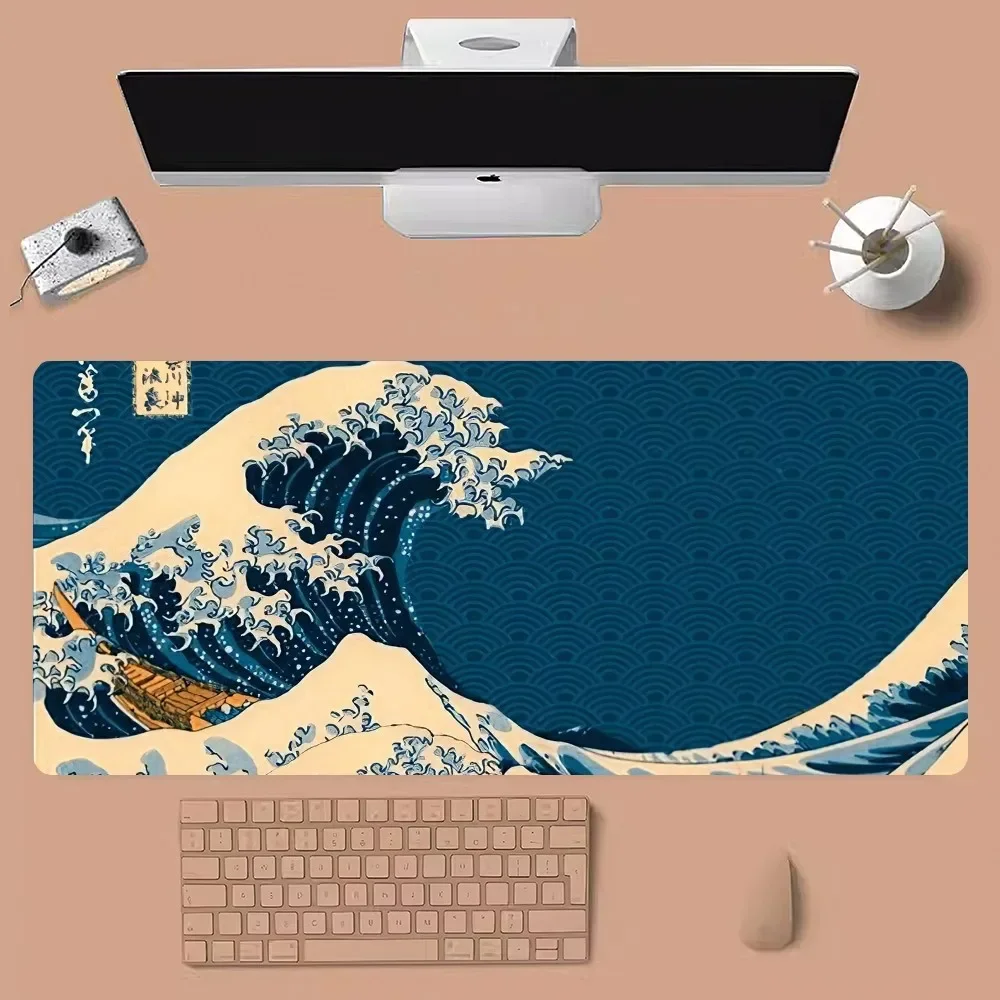 Japanese Waves Large Gaming Compute Gamer PC Keyboard pad Mouse Mat desk accessories office desk mat gamer pad table Mouse Pad mouse pad,gaming mousepad